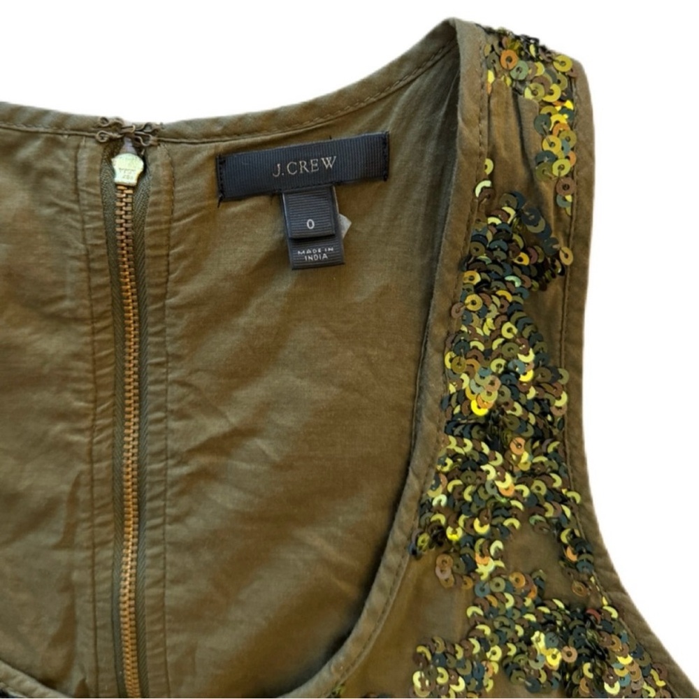 J. Crew Olive Green Sequin Dress - Picture 7 of 9